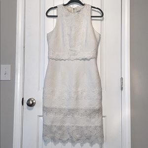 Antonio Melani White Mini Sleeveless Lace Dress